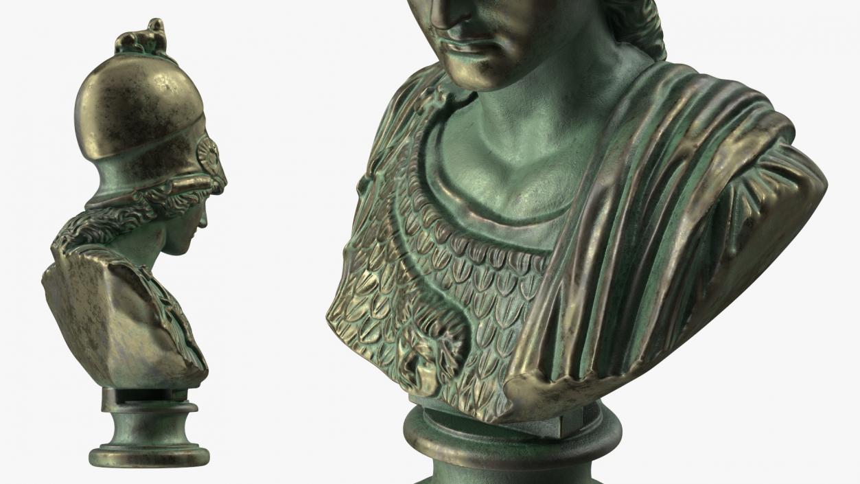 3D model Bust Goddess Athena Bronze Old