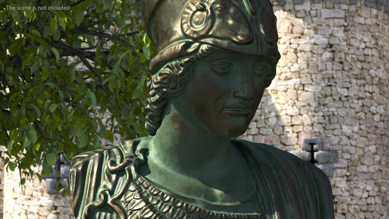 3D model Bust Goddess Athena Bronze Old