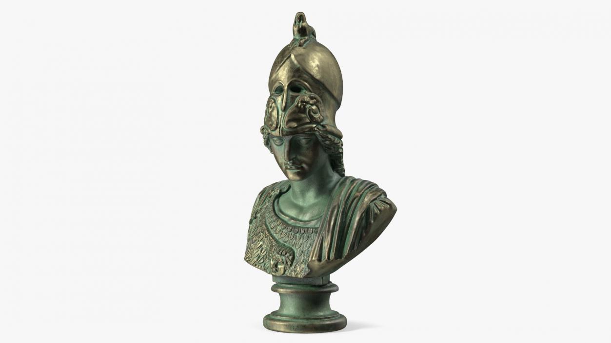 3D model Bust Goddess Athena Bronze Old