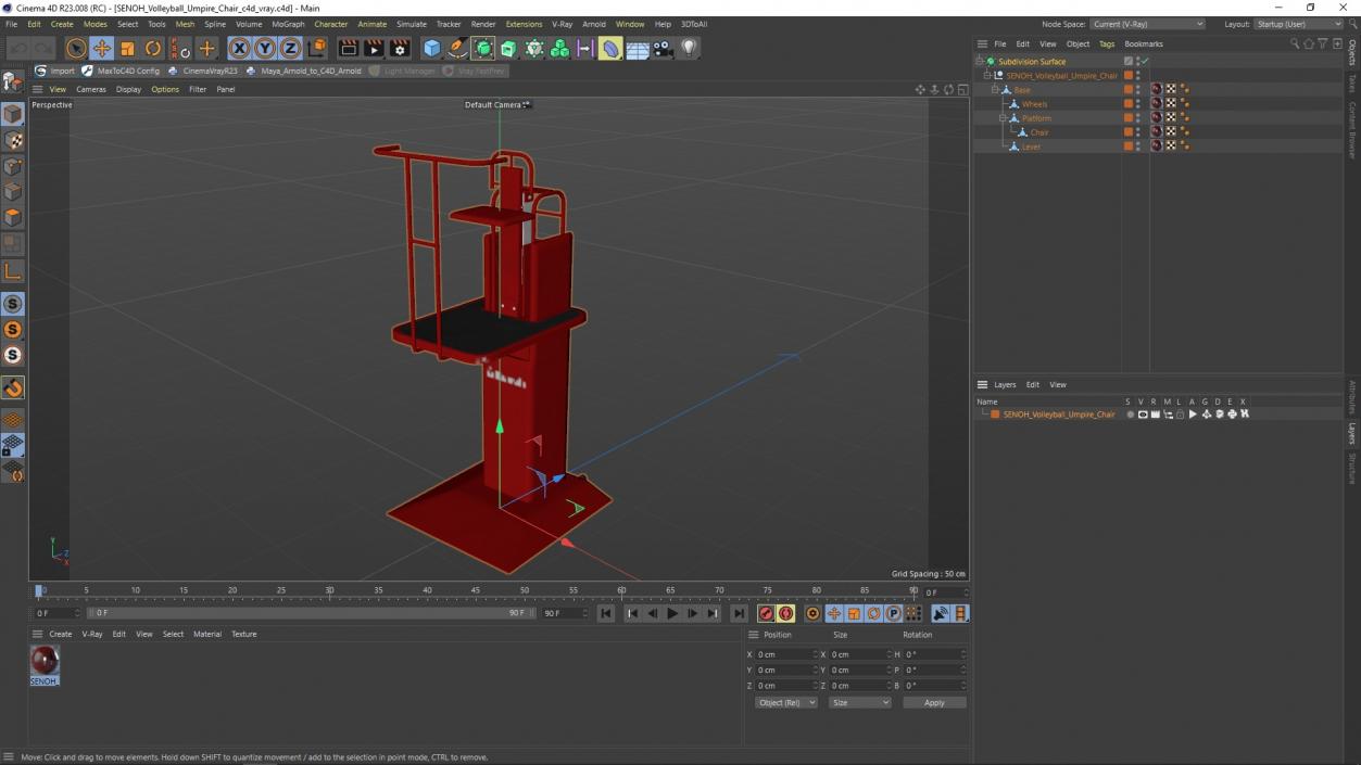 SENOH Volleyball Umpire Chair 3D model