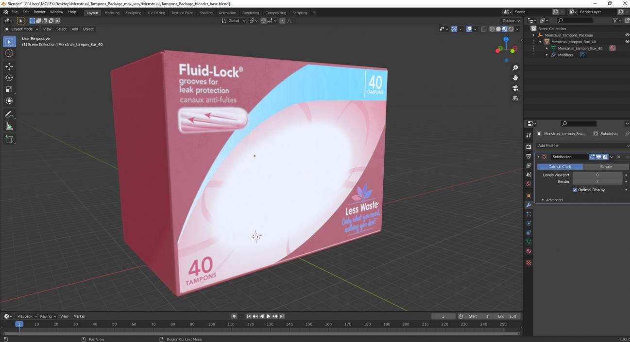 3D model Menstrual Tampons Package