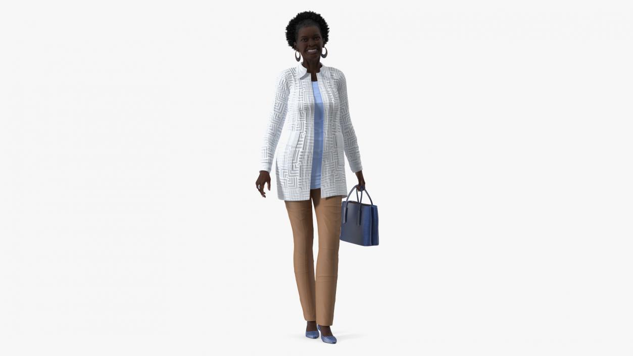 Afro American Grandma Everyday Style Walking 3D model