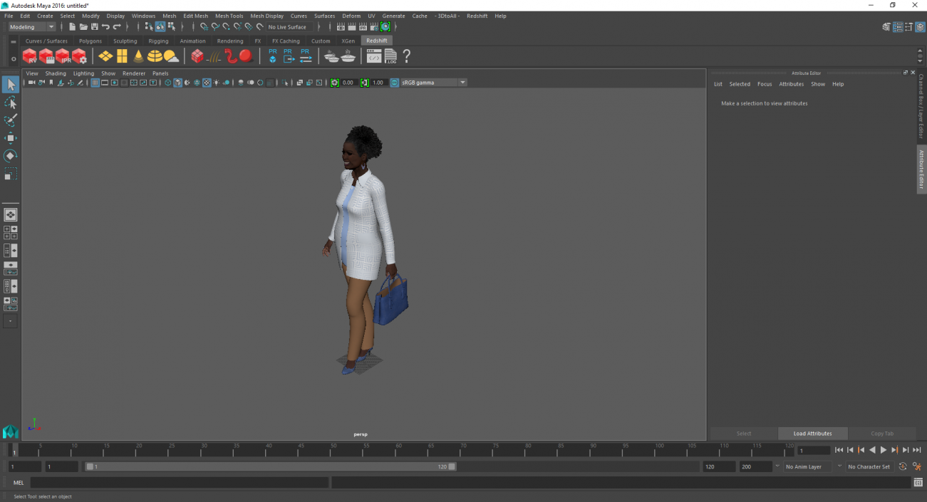 Afro American Grandma Everyday Style Walking 3D model