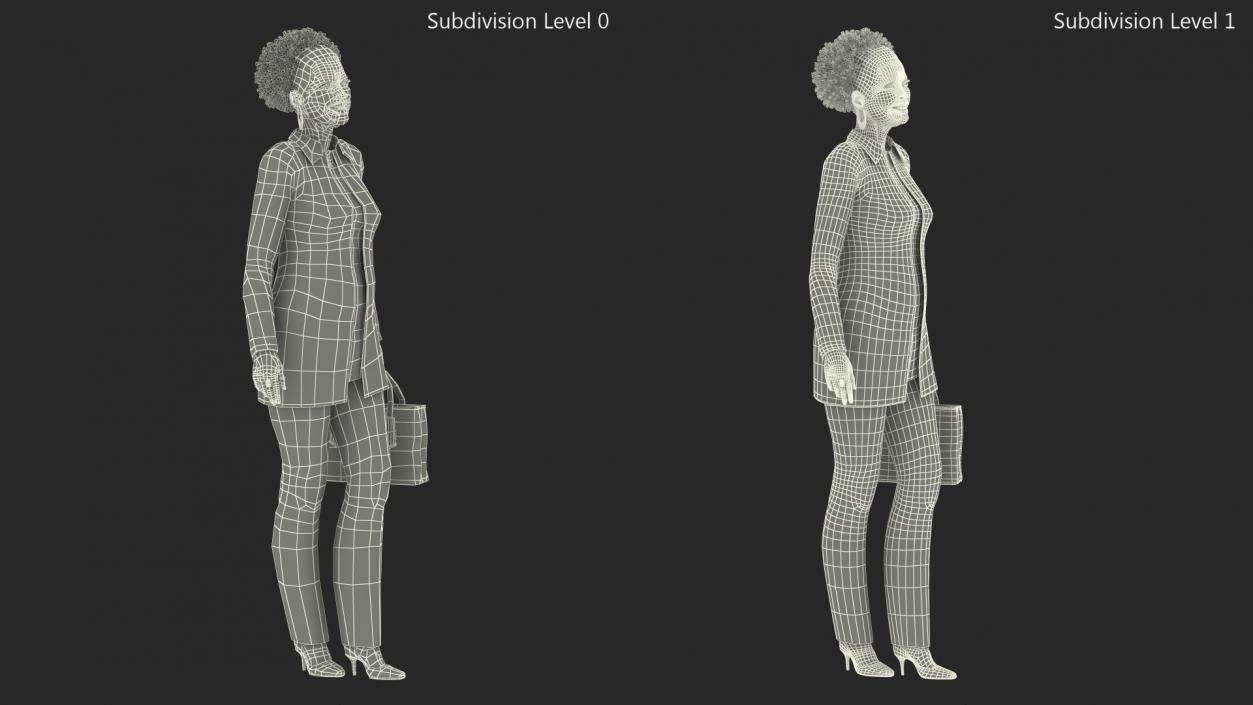 Afro American Grandma Everyday Style Walking 3D model