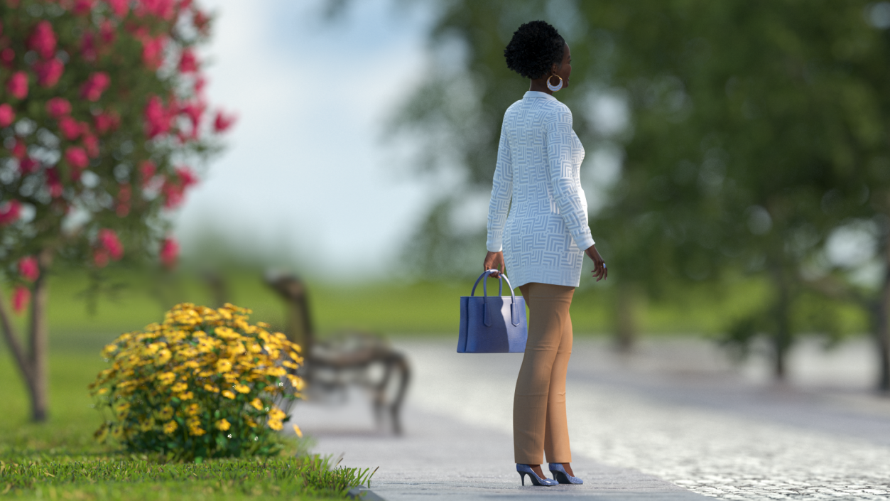 Afro American Grandma Everyday Style Walking 3D model