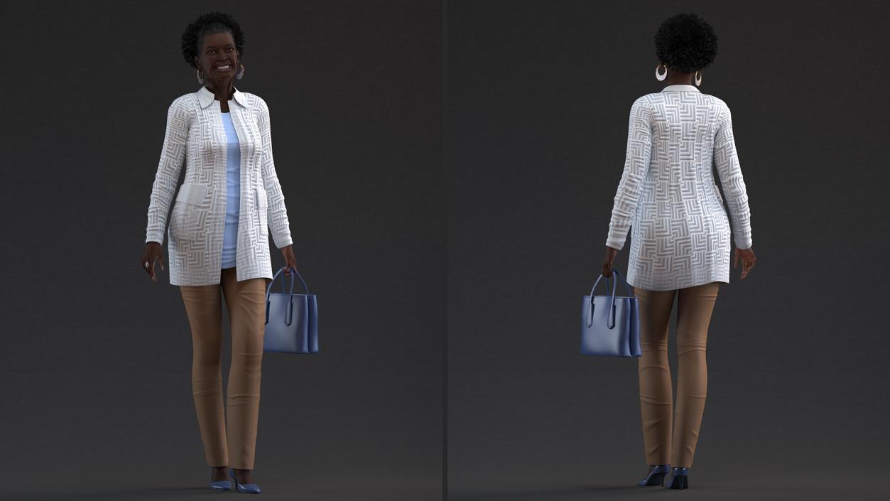 Afro American Grandma Everyday Style Walking 3D model