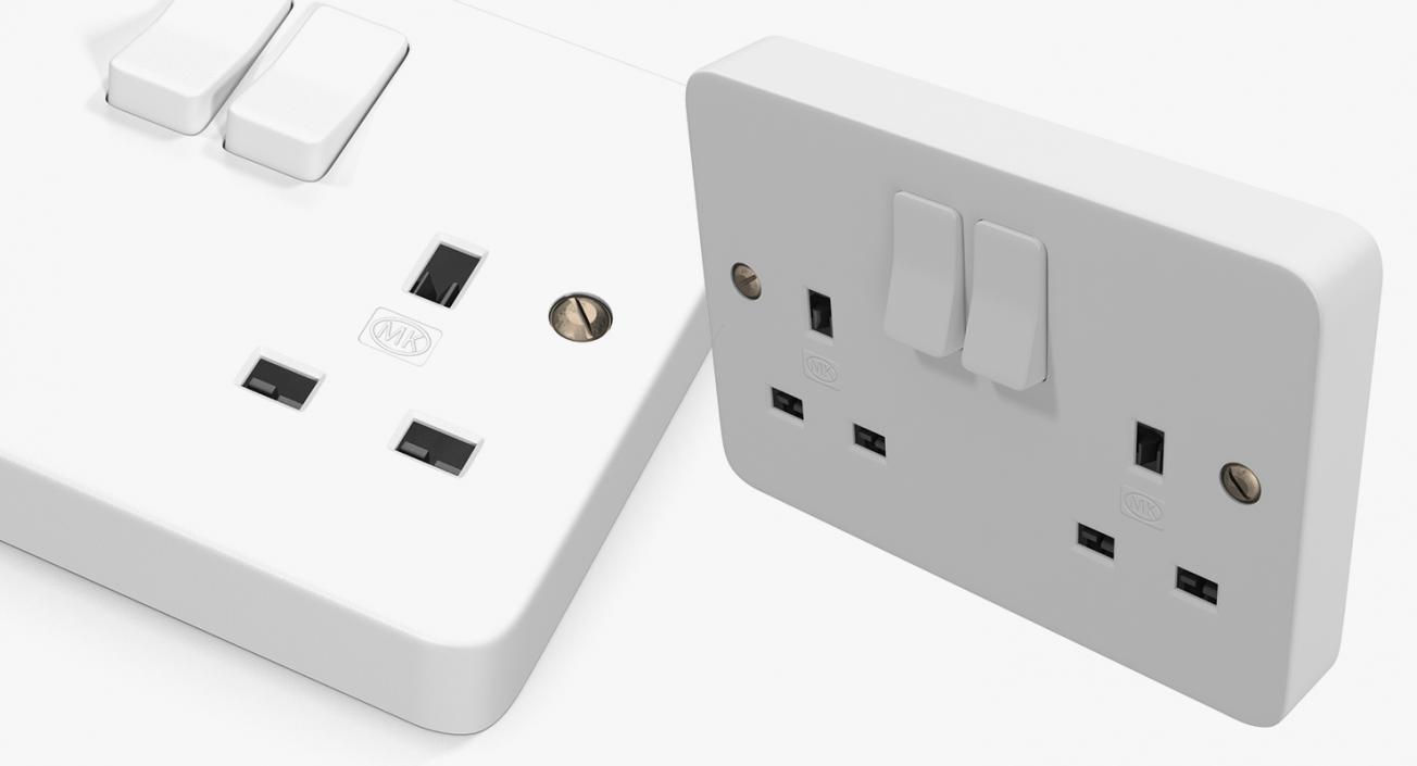 3D Electrical Outlets and Power Strip Sockets Collection model