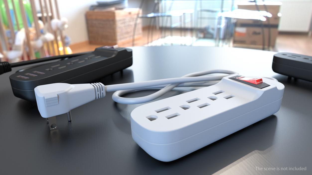 3D Electrical Outlets and Power Strip Sockets Collection model