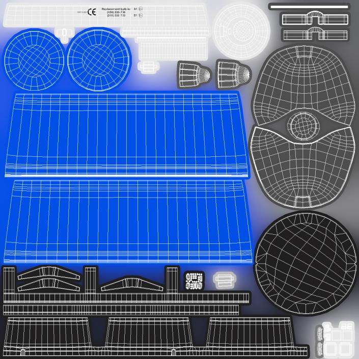 Flashing Rotating Beacon Blue 3D model