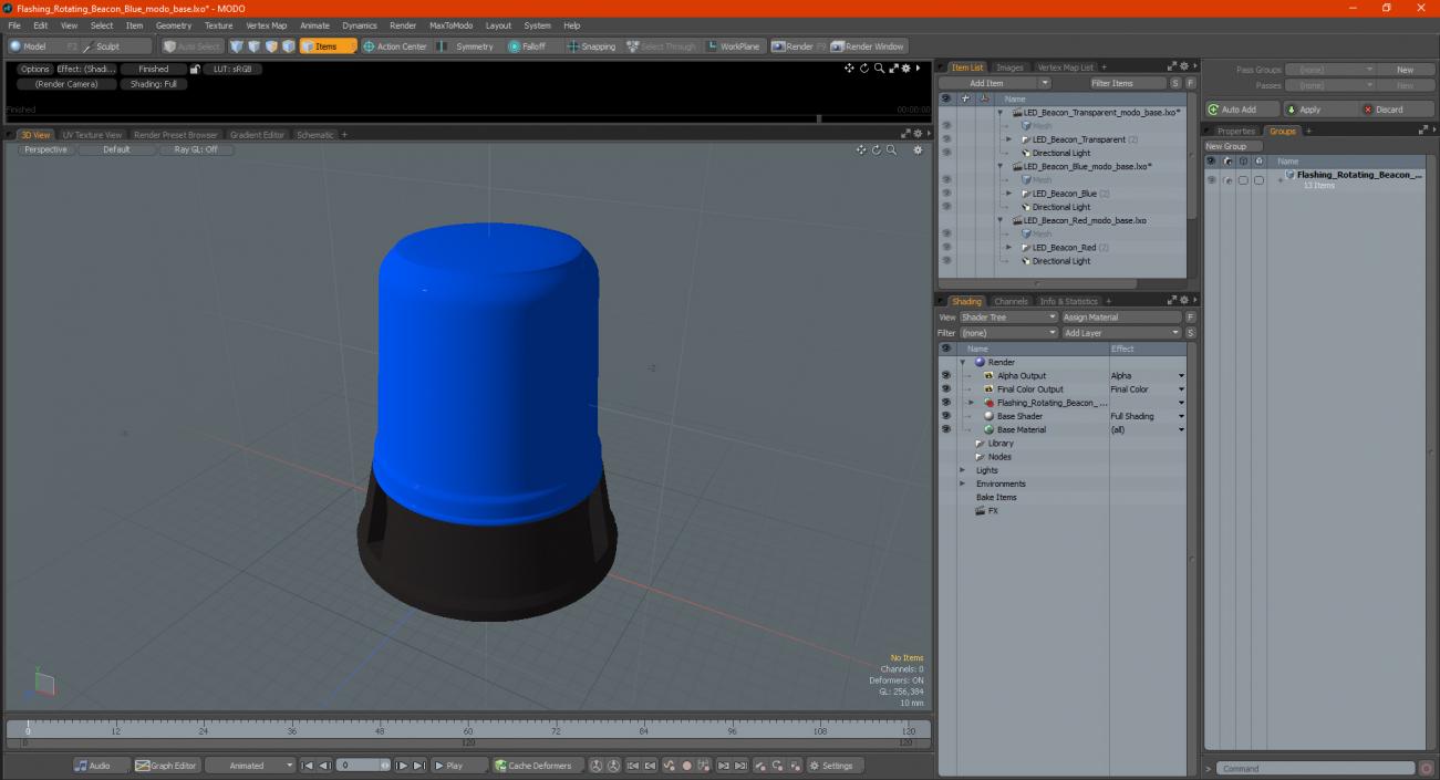 Flashing Rotating Beacon Blue 3D model