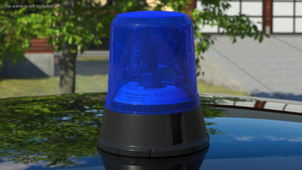 Flashing Rotating Beacon Blue 3D model