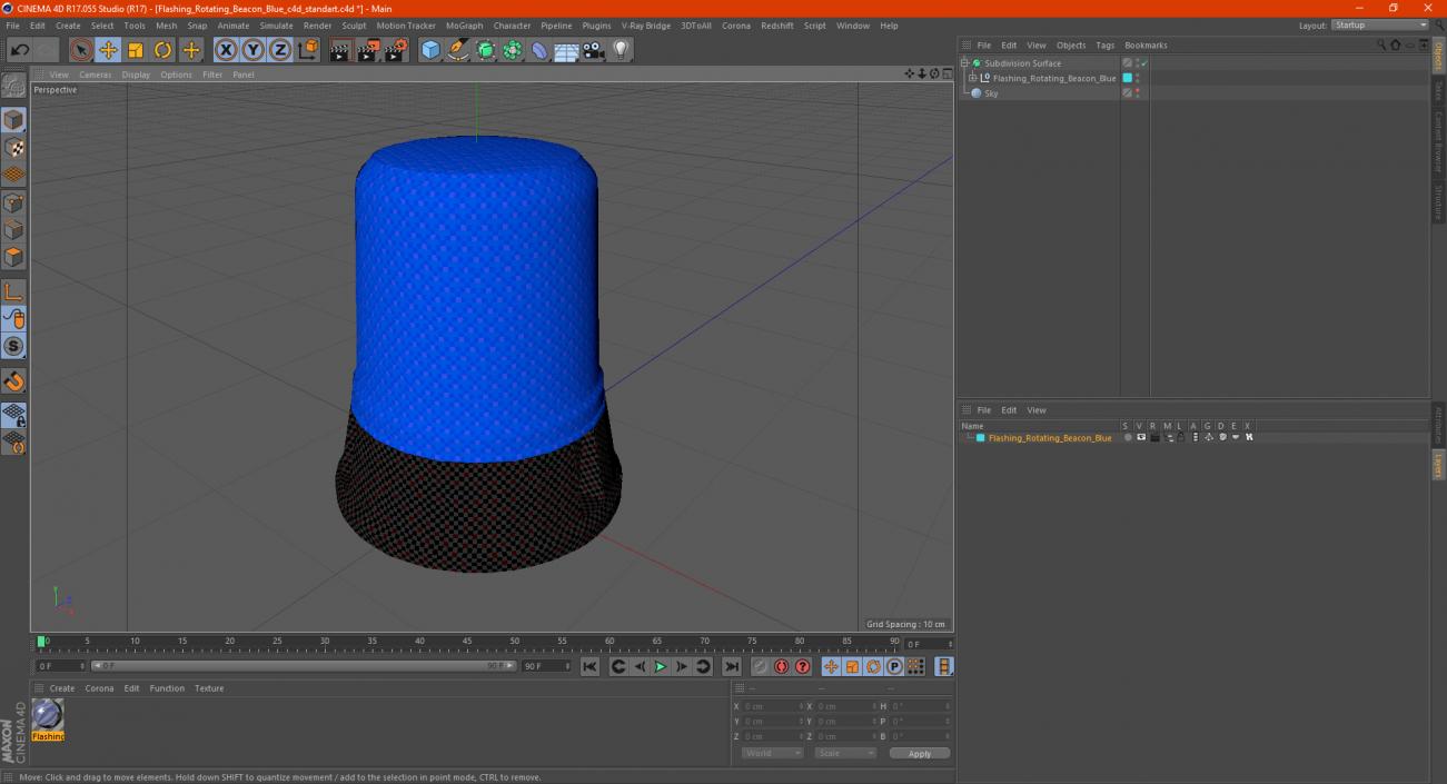 Flashing Rotating Beacon Blue 3D model