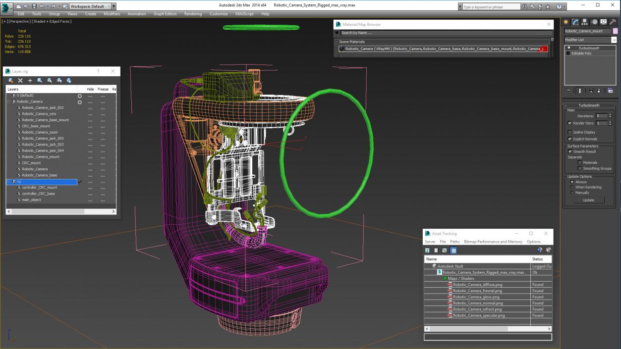 3D Robotic Camera System Rigged model