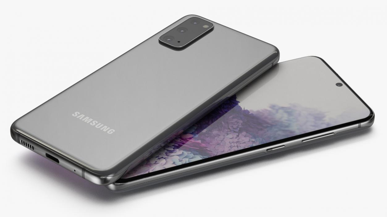 3D Samsung Galaxy S20 Grey model