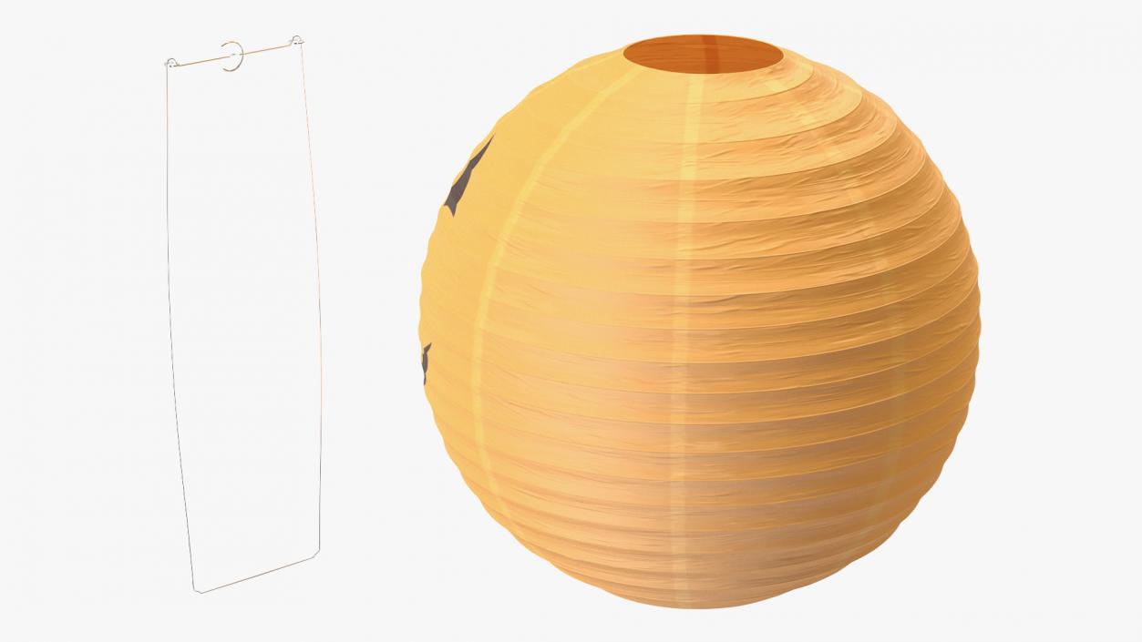 Round Paper Lantern Pumpkin Head 3D