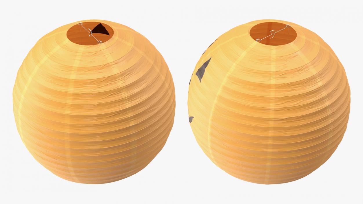 Round Paper Lantern Pumpkin Head 3D