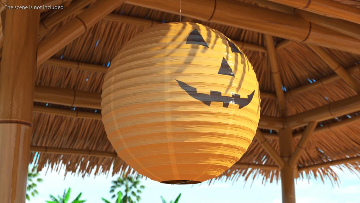 Round Paper Lantern Pumpkin Head 3D