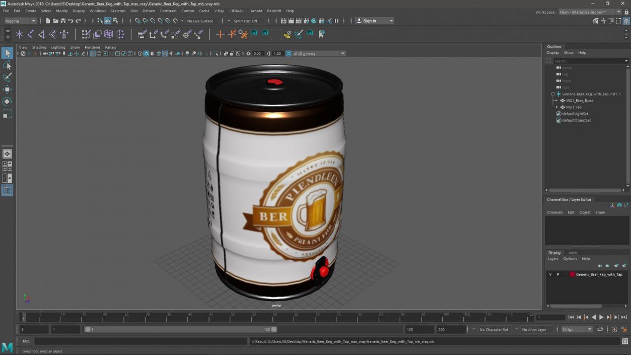 3D model Generic Beer Keg with Tap