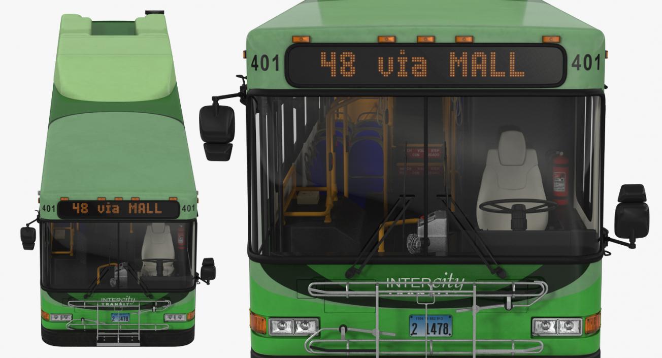 3D model Gillig Low Floor Hybrid Bus Intercity Transit