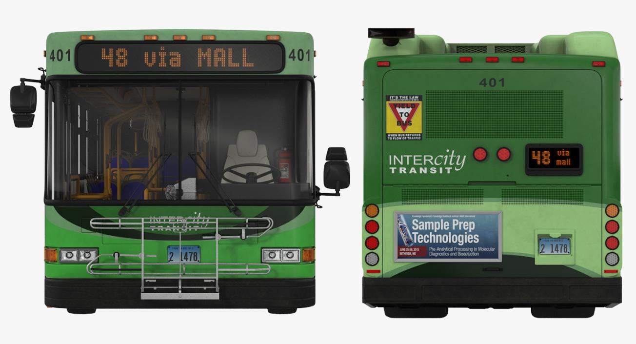 3D model Gillig Low Floor Hybrid Bus Intercity Transit