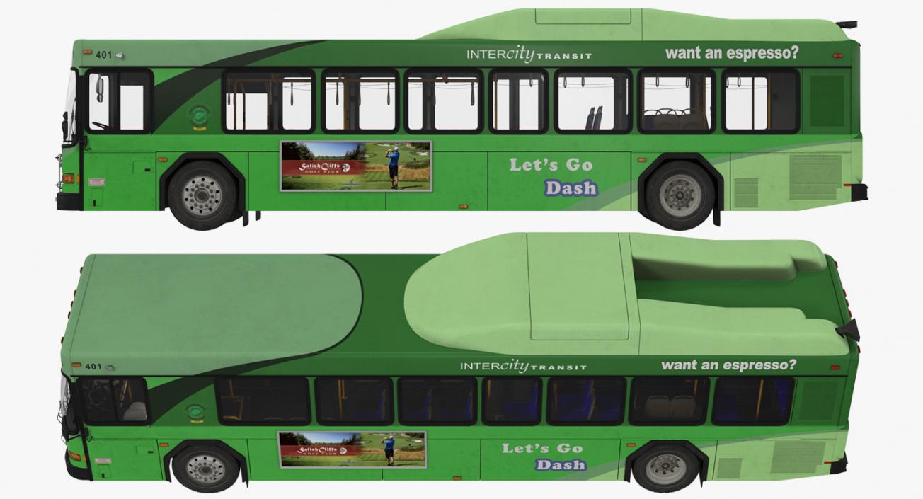 3D model Gillig Low Floor Hybrid Bus Intercity Transit