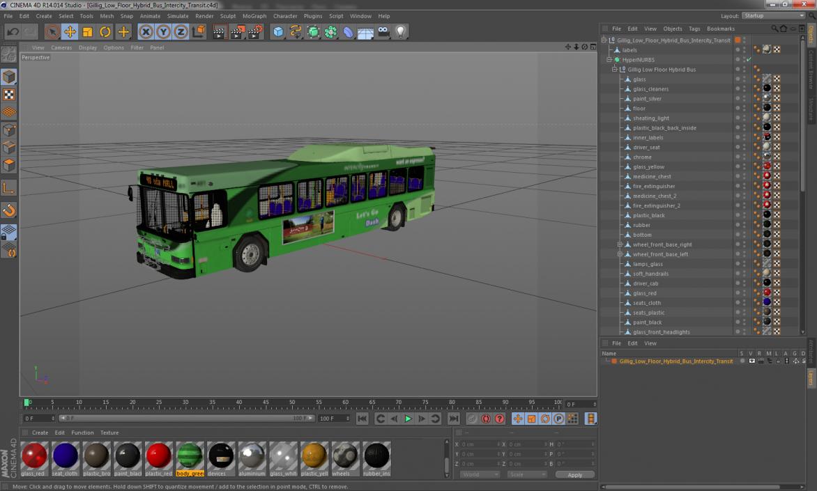 3D model Gillig Low Floor Hybrid Bus Intercity Transit