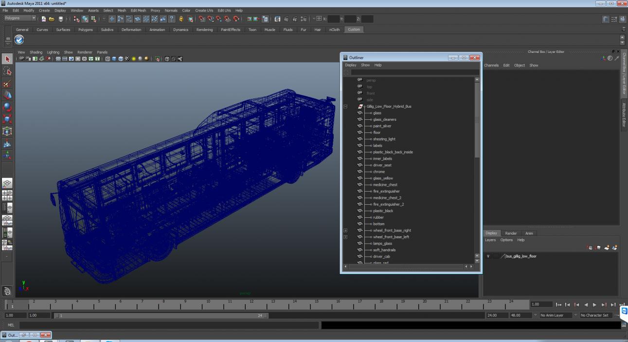 3D model Gillig Low Floor Hybrid Bus Intercity Transit