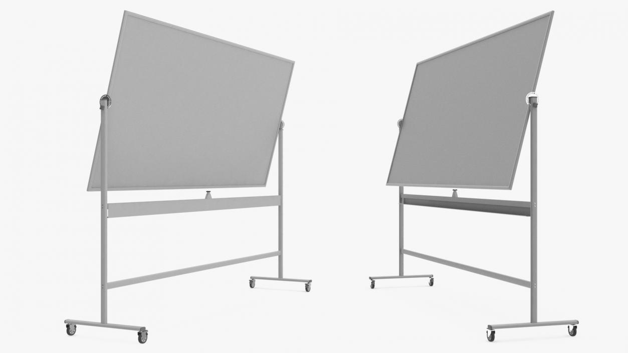 3D Office Magnetic Whiteboard on Wheels