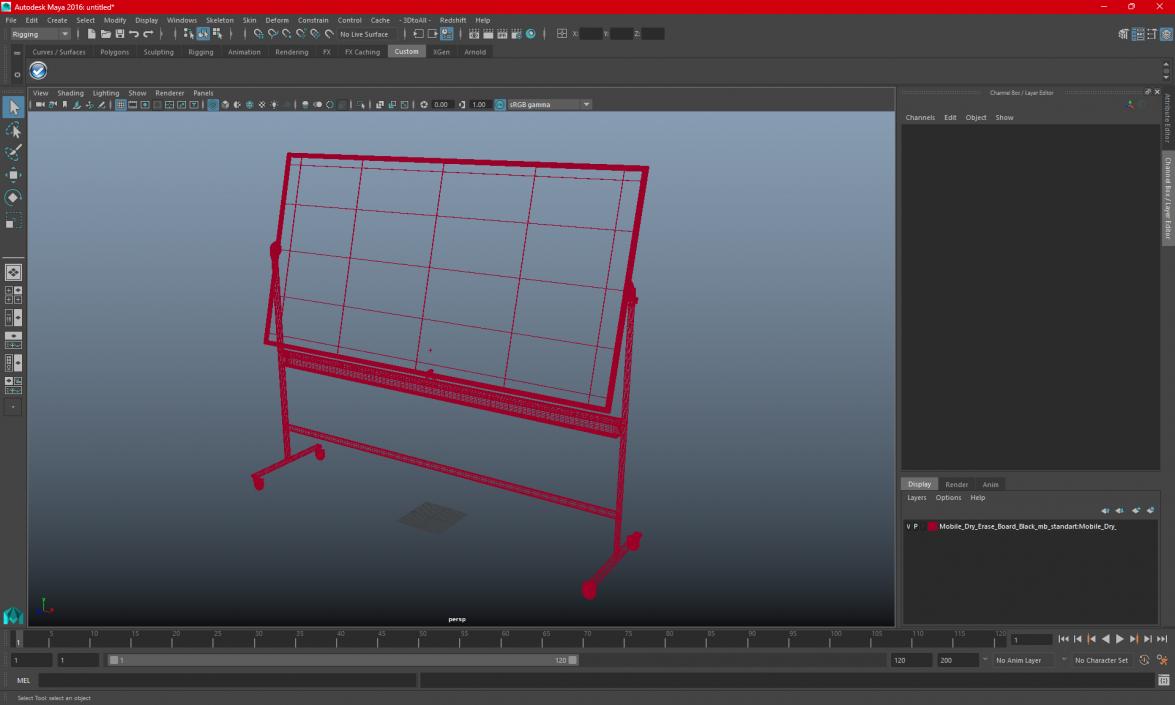 3D Office Magnetic Whiteboard on Wheels