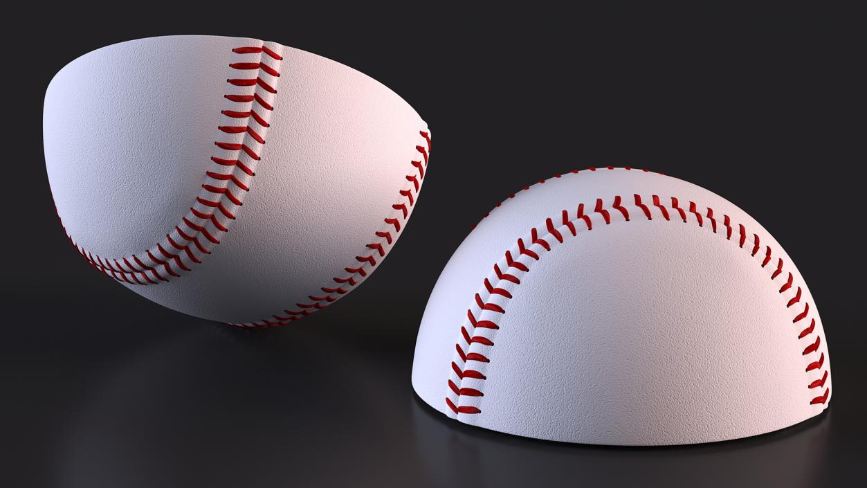 3D Baseball Ball Half model