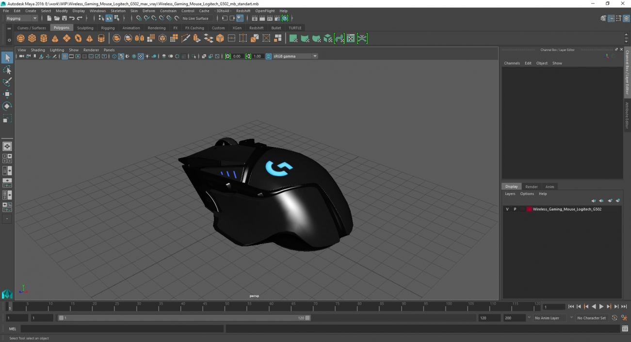 3D model Wireless Gaming Mouse Logitech G502