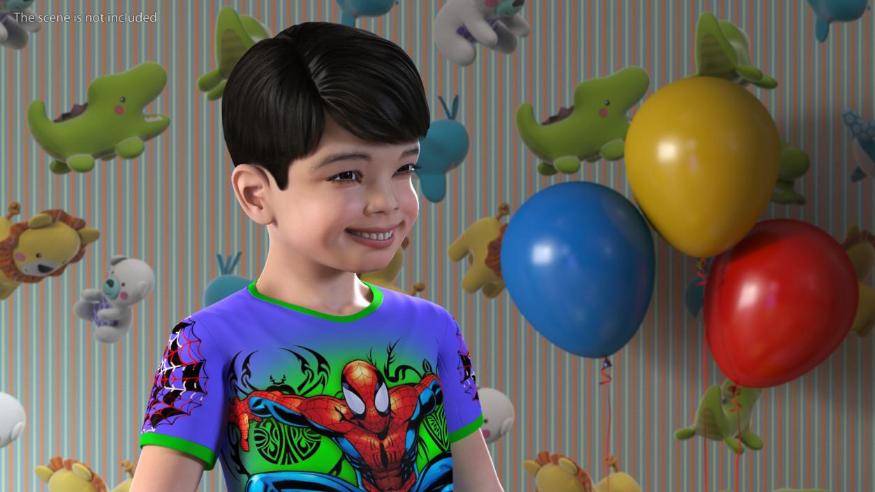 3D Rigged Asian Child Boys Collection 2