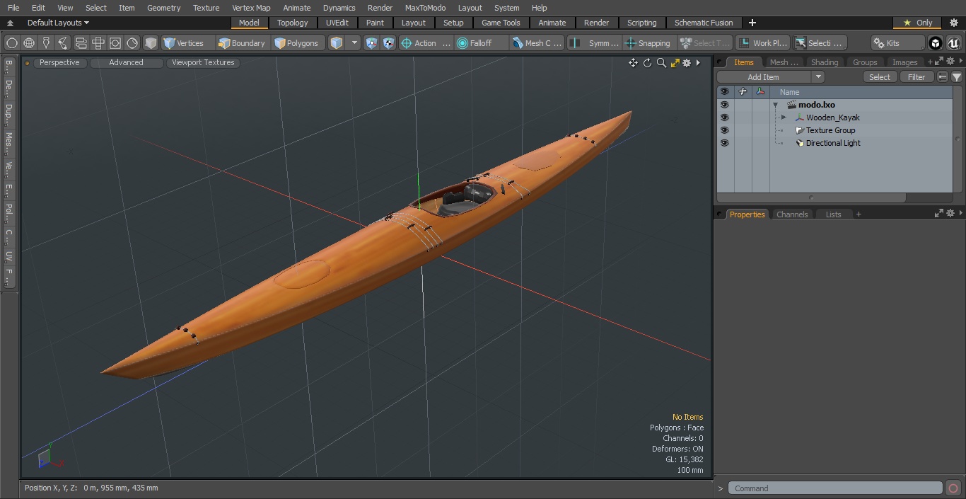 Wooden Kayak 3D