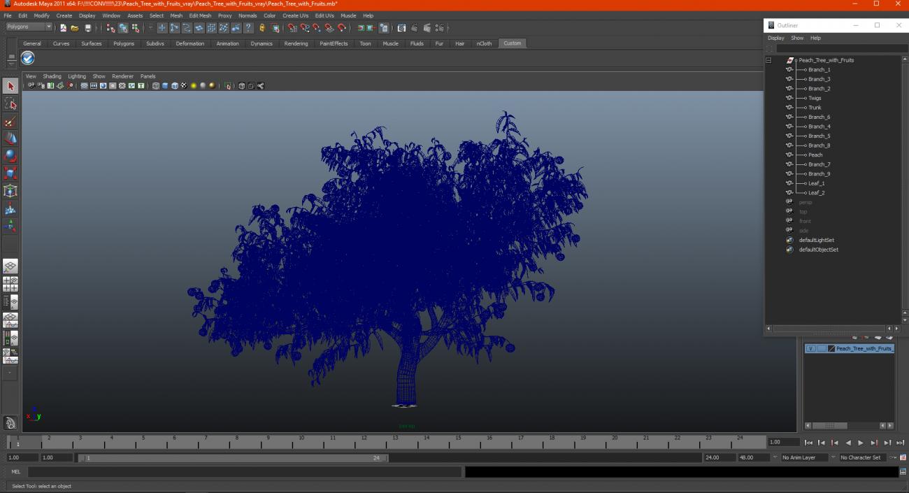 Peach Tree with Fruits 3D