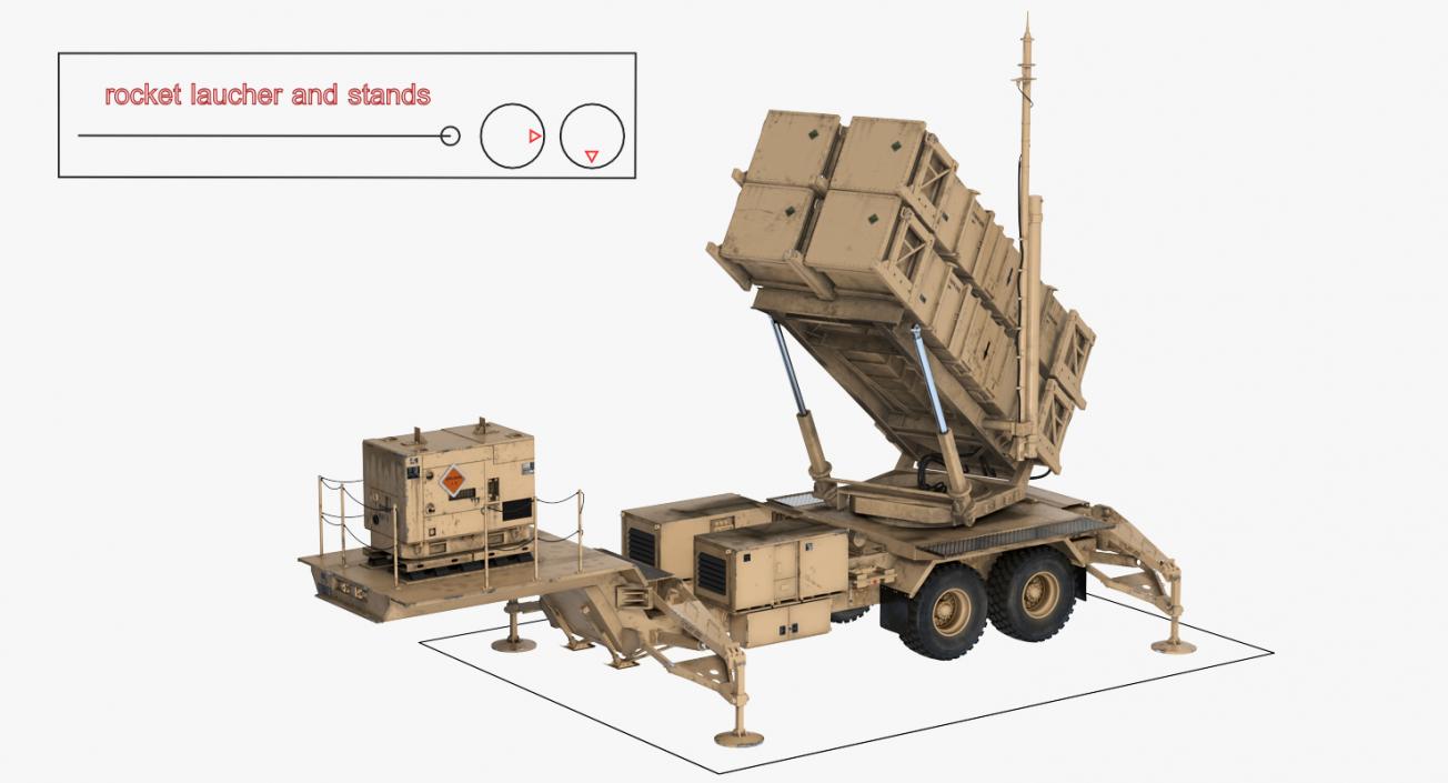 MIM-104 Patriot Sand Rigged 3D