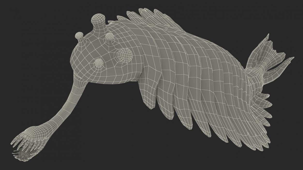 3D Green Opabinia Swimming model