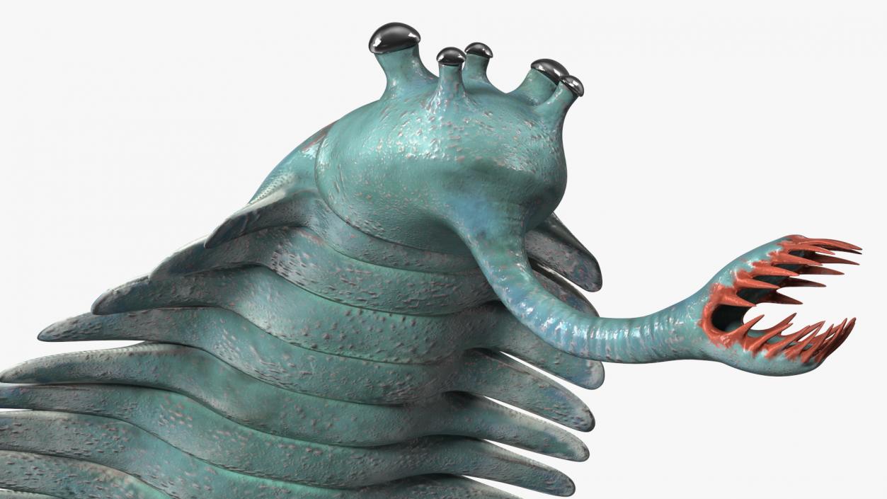 3D Green Opabinia Swimming model