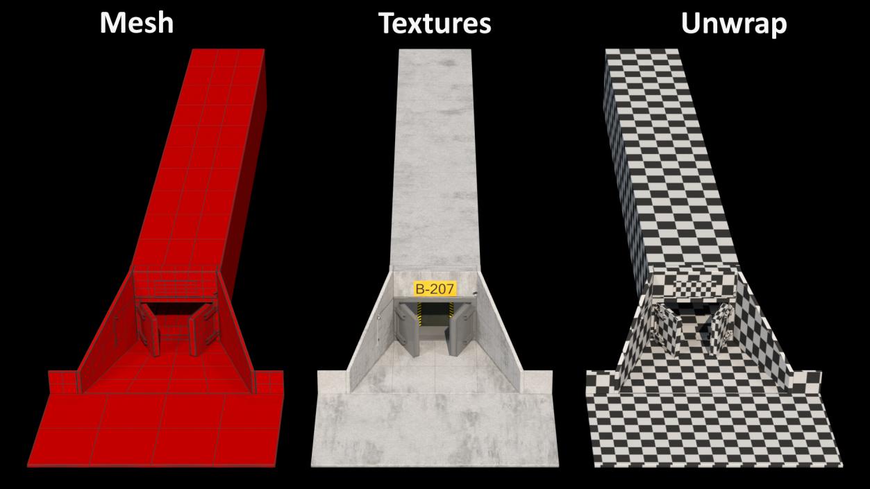 3D Nuclear Bunker Entrance model