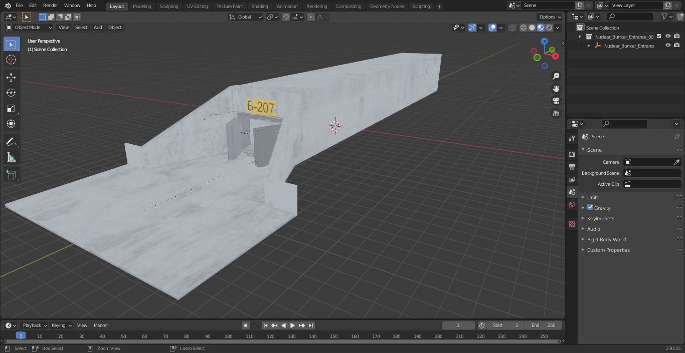 3D Nuclear Bunker Entrance model