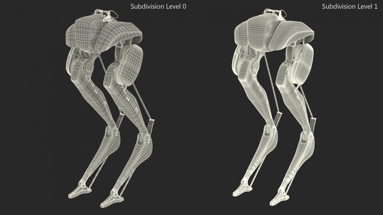 3D Delivery Robot Grey Rigged