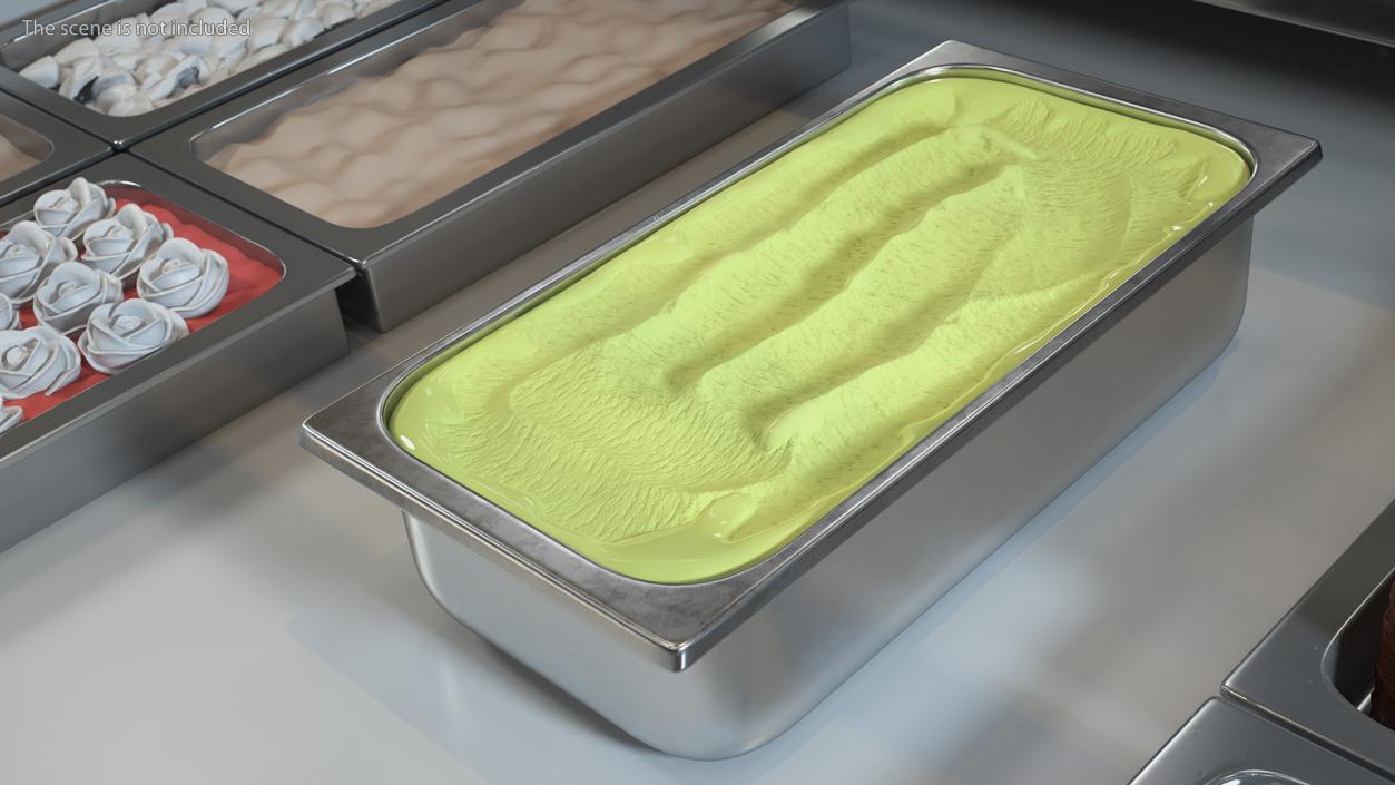 Pistachio Ice Cream Tray 3D model