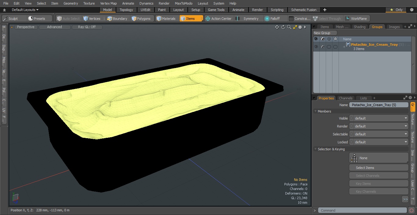 Pistachio Ice Cream Tray 3D model