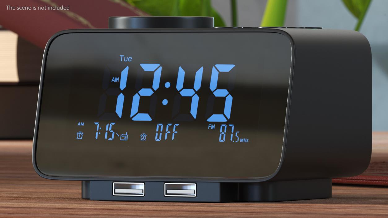 3D Dual Digital Alarm Clock Radio Plastic model