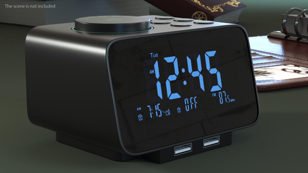 3D Dual Digital Alarm Clock Radio Plastic model