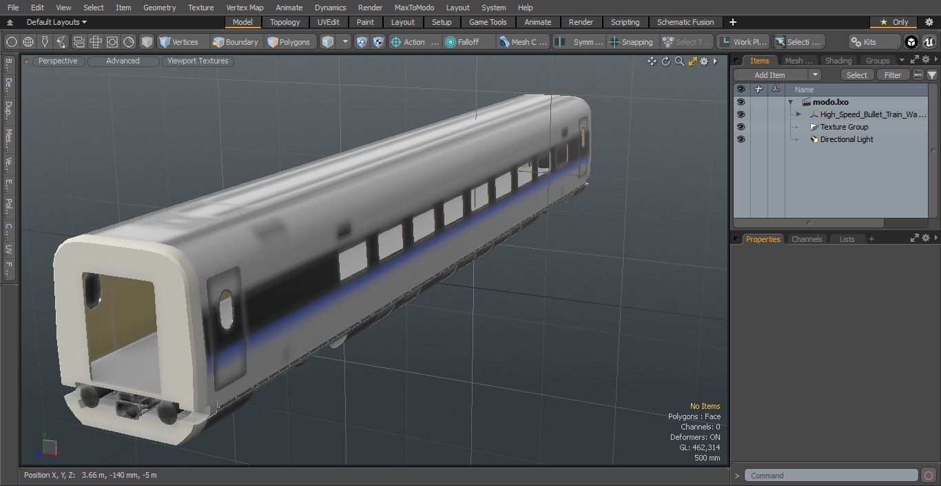 High Speed Bullet Train Wagon 3D model