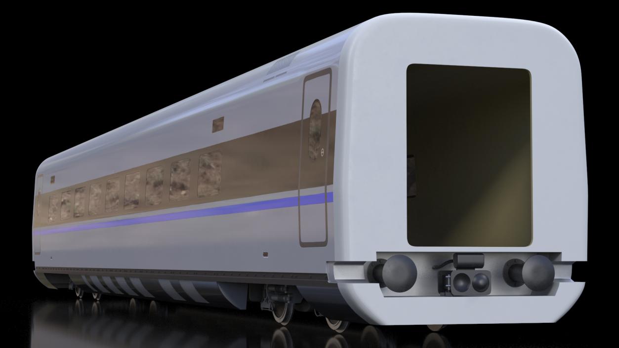 High Speed Bullet Train Wagon 3D model