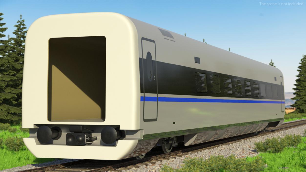 High Speed Bullet Train Wagon 3D model