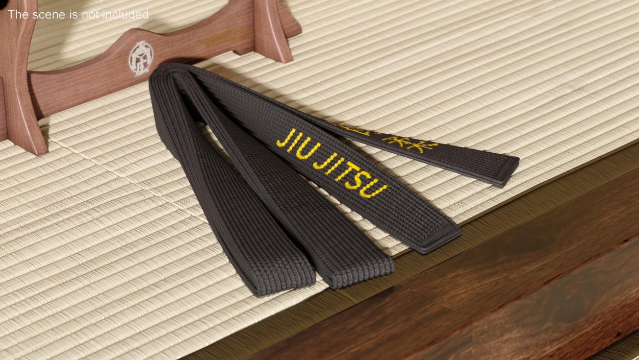 Jiu Jitsu Black Obi Belt 3D model