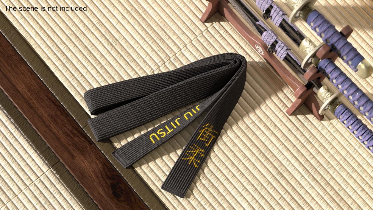 Jiu Jitsu Black Obi Belt 3D model