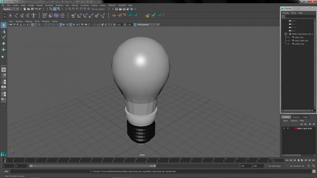 3D Matte Light Bulb 2 model